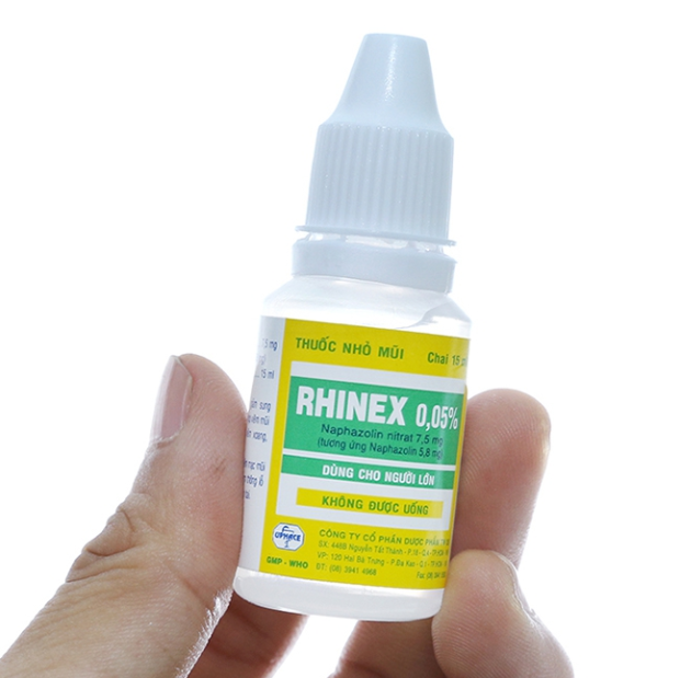 Thuốc nhỏ mũi Rhinex: Công dụng, liều dùng, tác dụng phụ