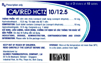 Công dụng thuốc Cavired HCTZ 10/12.5